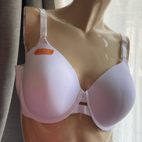 40C warner’s white contour side coverage basic bra NWOT *minor stain - Picture 4 of 15